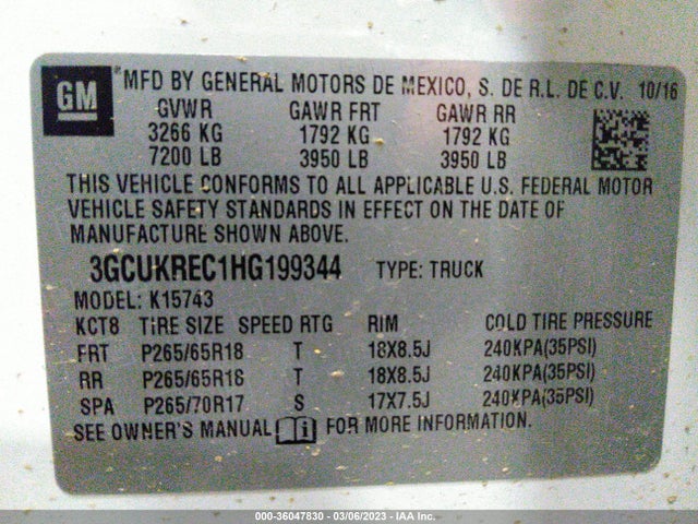 Chevrolet Silverado 1500 Lt 2017 3GCUKREC1HG199344 Image 9