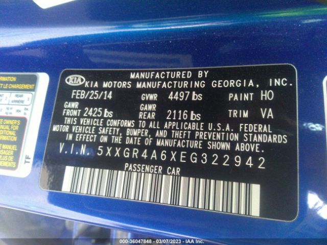 5XXGR4A6XEG322942 KIA Optima Sx Turbo