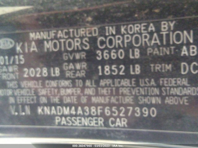 KNADM4A38F6527390 KIA RIO LX