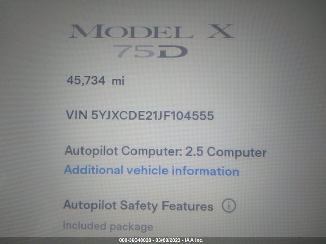 2018 Tesla Model X, VIN: 5YJXCDE21JF104555