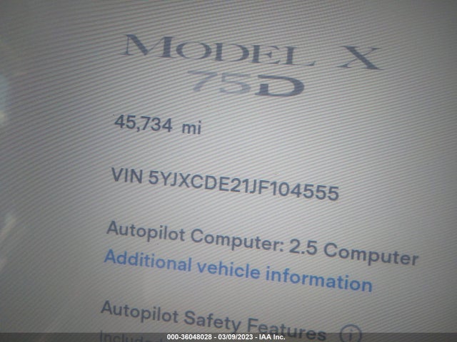 2018 Tesla Model X, VIN: 5YJXCDE21JF104555