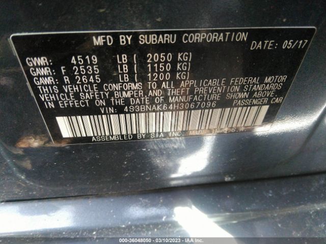 4S3BNAK64H3067096 Subaru Legacy Limited