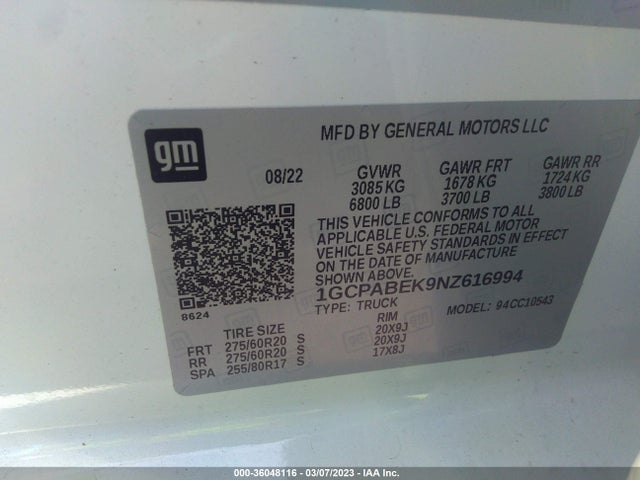 Chevrolet Silverado 1500 Custom 2022 1GCPABEK9NZ616994 Image 9