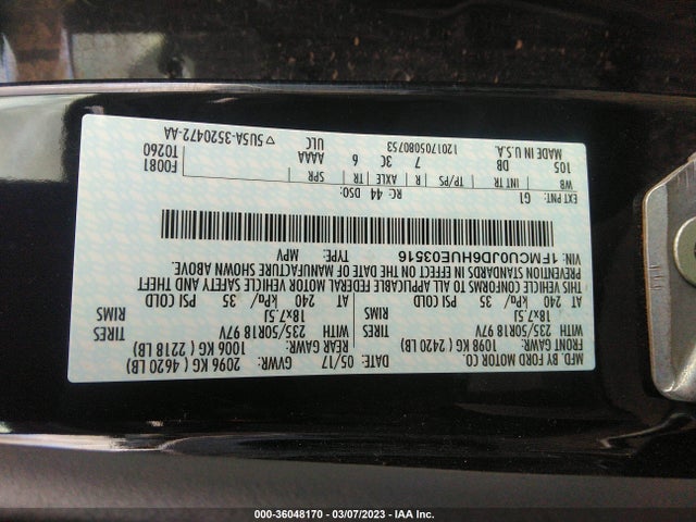 Ford Escape Titanium 2017 1FMCU0JD6HUE03516 Image 9