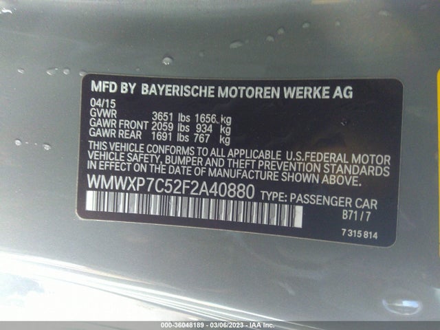2015 Mini Cooper, VIN: WMWXP7C52F2A40880