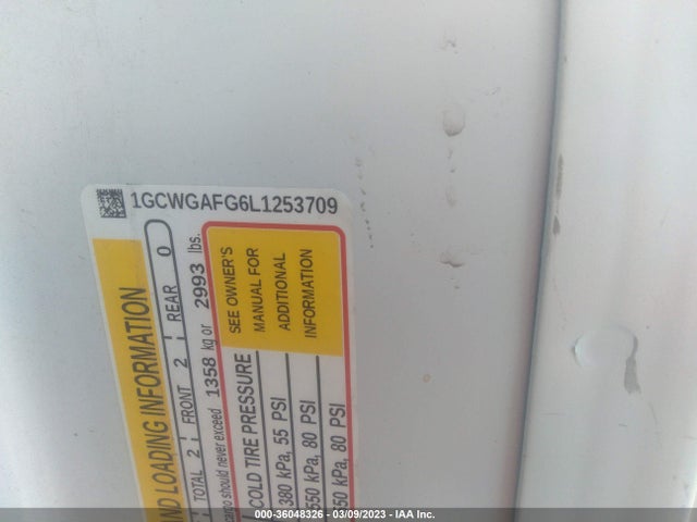 Chevrolet EXPRESS CARGO VAN 2020 1GCWGAFG6L1253709 Image 9