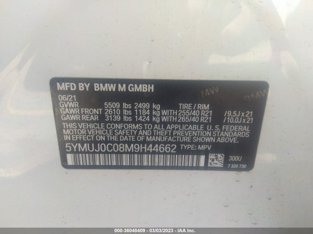 BMW X4 M 2021 5YMUJ0C08M9H44662 Image 9