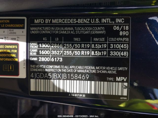 4JGDA5JBXJB158469 Mercedes-Benz Gle Gle 350