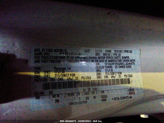 Ford Focus Titanium 2014 1FADP3N28EL224475 Image 11