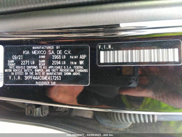 3KPF44AC6ME417263 KIA FORTE GT