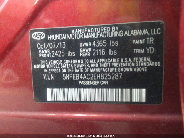 Hyundai SONATA GLS 2014 5NPEB4AC2EH825287 Image 10