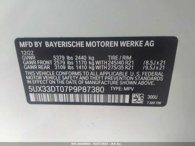 2023 BMW X4, VIN: 5UX33DT07P9P87380