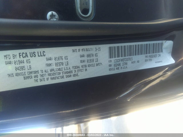 Dodge DART SE 2015 1C3CDFAA5FD337815 Image 9
