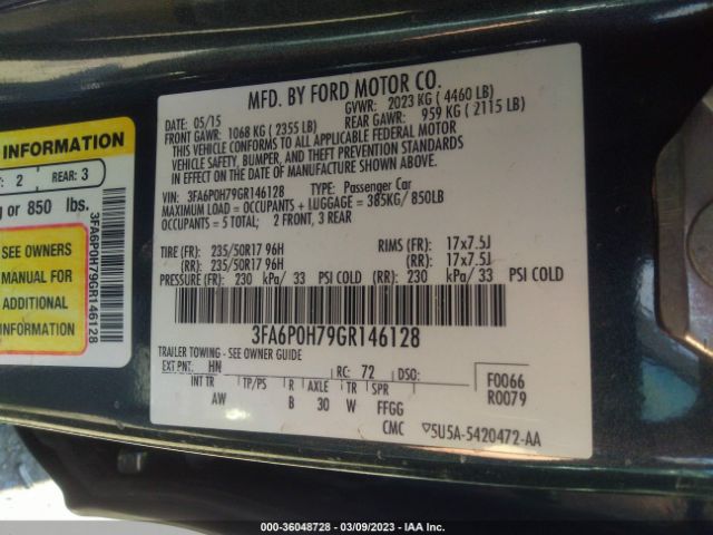 3FA6P0H79GR146128 Ford FUSION SE