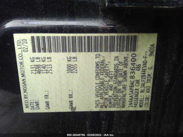 1N4AA5AP8AC836400 Nissan Maxima 3.5 Sv