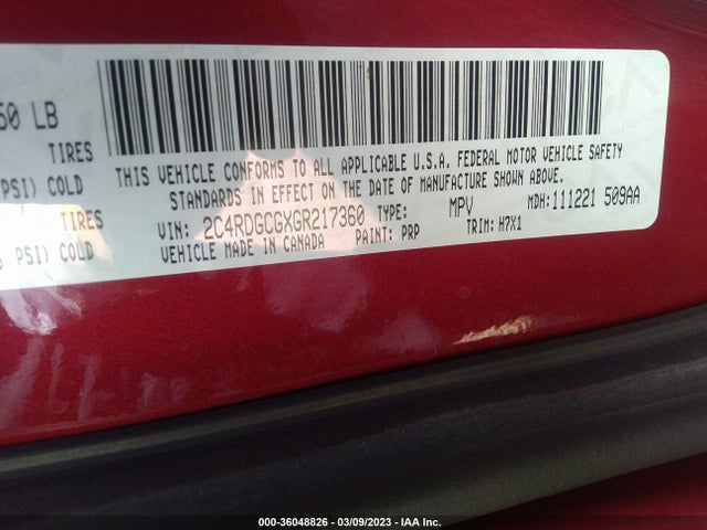 Dodge Grand Caravan Sxt 2016 2C4RDGCGXGR217360 Image 9