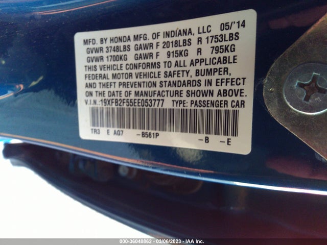 Honda Civic Sedan Lx 2014 19XFB2F55EE053777 Image 9