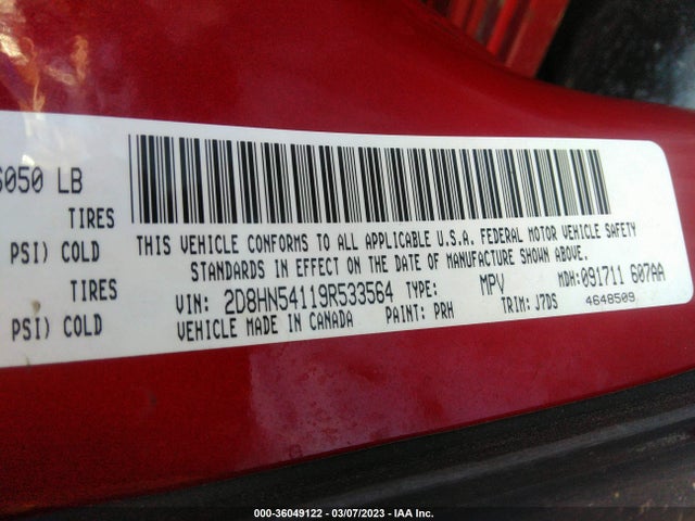 Dodge Grand Caravan Sxt 2009 2D8HN54119R533564 Image 10