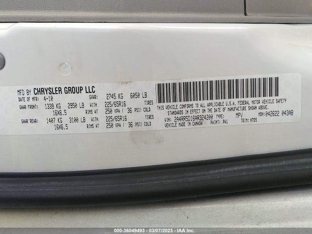 Chrysler Town & Country Touring 2010 2A4RR5D16AR324200 Image 10