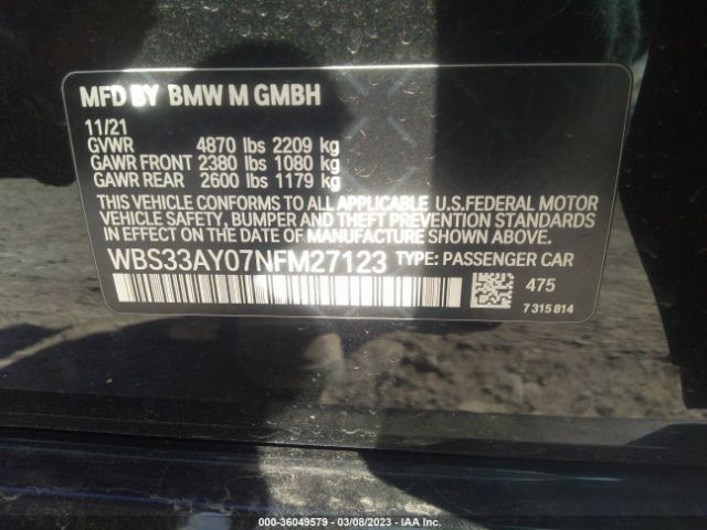 WBS33AY07NFM27123 BMW M3 Competition