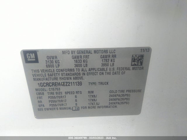 Chevrolet Silverado 1500 Lt 2014 1GCRCREH4EZ211139 Image 10