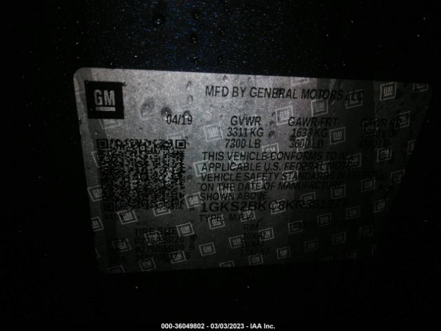 1GKS2BKC8KR351277 GMC YUKON SLT