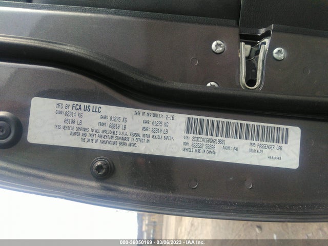 2C3CCAEG0GH219681 Chrysler 300 300c