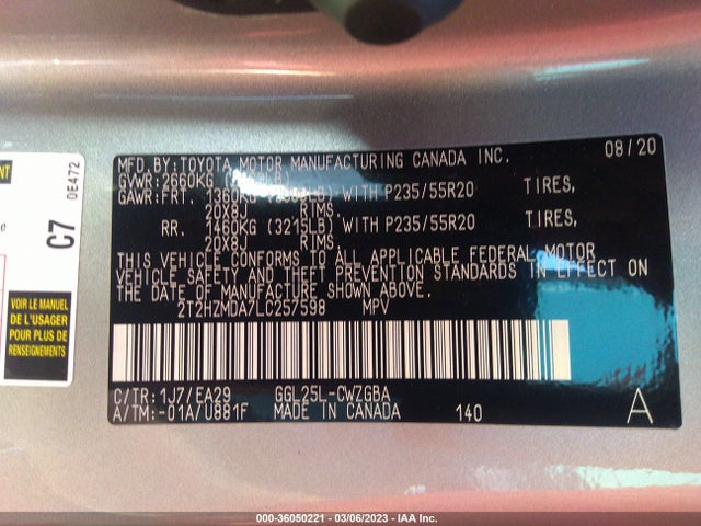 Lexus Rx Rx 350 2020 2T2HZMDA7LC257598 Image 11