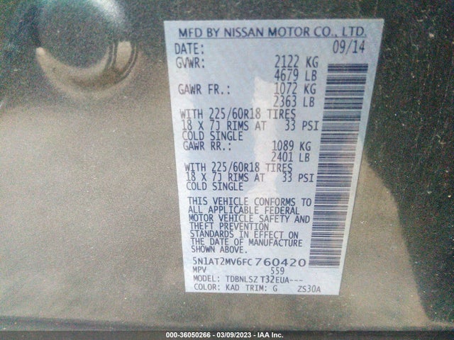 Nissan Rogue 2015 5N1AT2MV6FC760420 Image 25