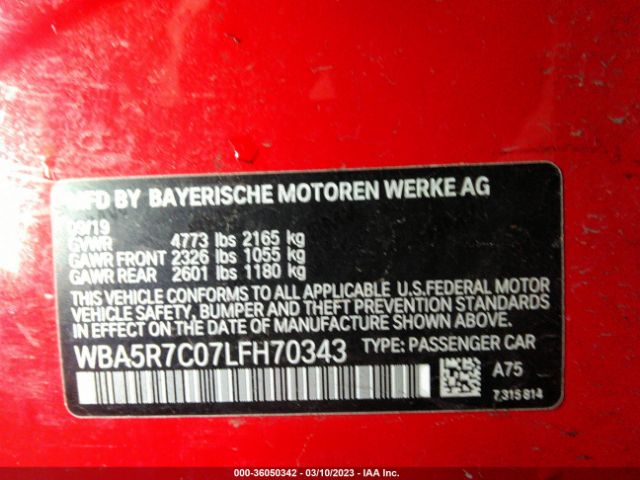 WBA5R7C07LFH70343 BMW 3 Series 330i Xdrive