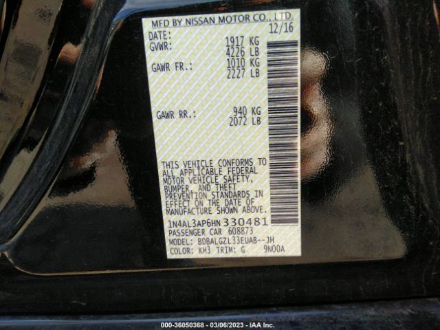 1N4AL3AP6HN330481 Nissan Altima 2.5 S