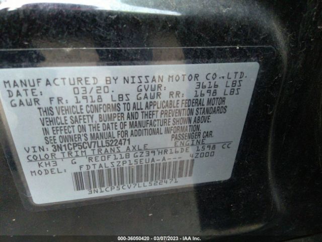 3N1CP5CV7LL522471 Nissan KICKS SV