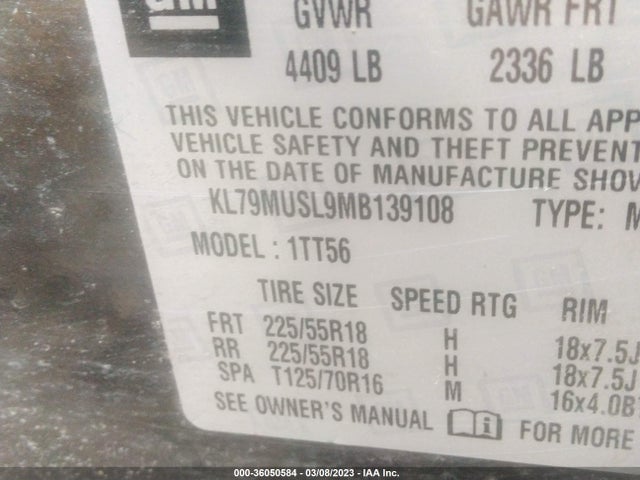 Chevrolet Trailblazer Rs 2021 KL79MUSL9MB139108 Image 9