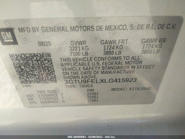 GMC Sierra 1500 Denali 2020 3GTU9FELXLG415923 Image 9