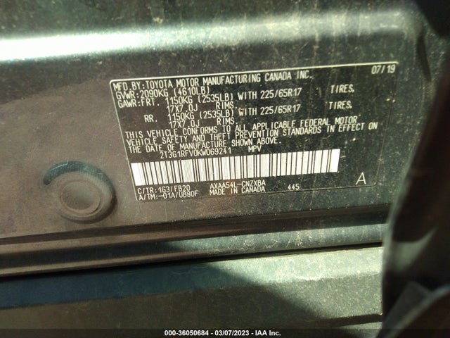 Toyota RAV4 LE 2019 2T3G1RFV0KW069241 Image 9