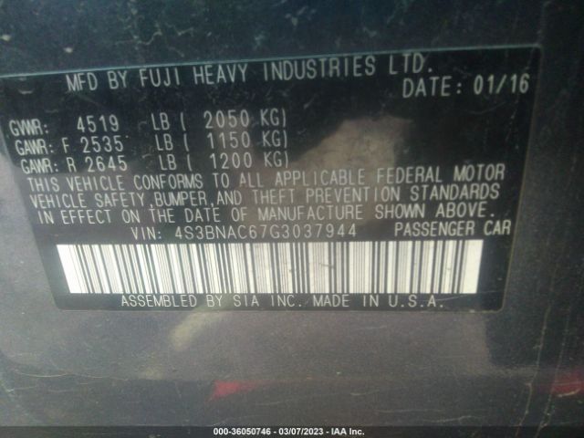 4S3BNAC67G3037944 Subaru Legacy 2.5i Premium