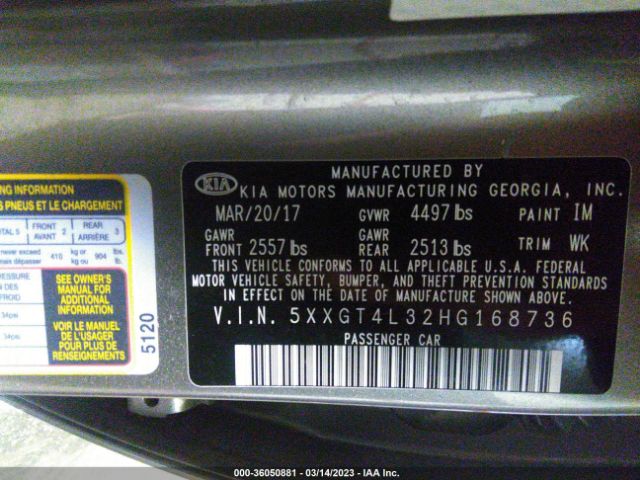 5XXGT4L32HG168736 KIA Optima Lx