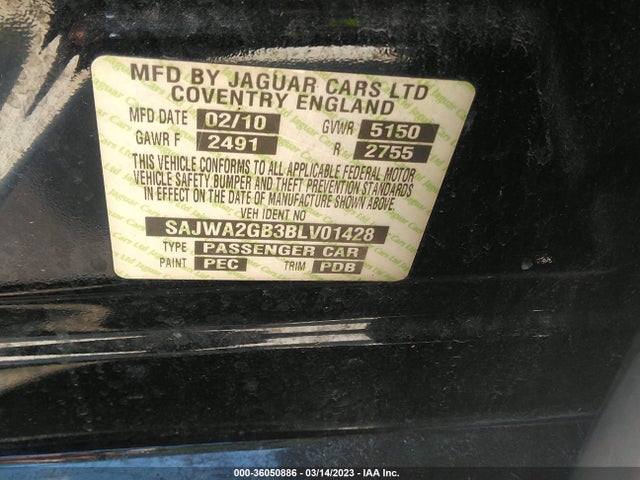 2011 JAGUAR XJ SAJWA2GB3BLV01428 Photo 8