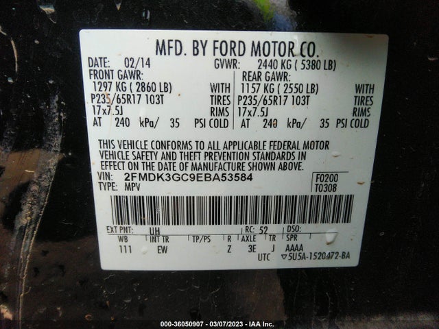 Ford EDGE SE 2014 2FMDK3GC9EBA53584 Image 10