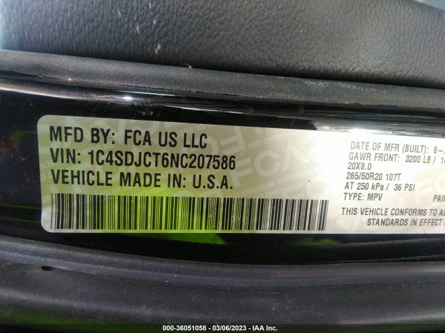 Dodge Durango R/t 2022 1C4SDJCT6NC207586 Image 9