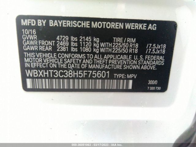 WBXHT3C38H5F75601 BMW X1 Xdrive28i
