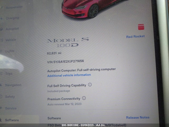 Tesla Model S 75d/100d/p100d 2018 5YJSA1E2XJF271656 Image 9