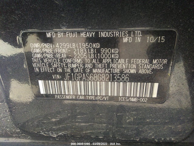 2016 Subaru Impreza, VIN: JF1GPAS68G8213586