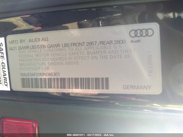2021 Audi A6, VIN: WAUE3AF20MN086301