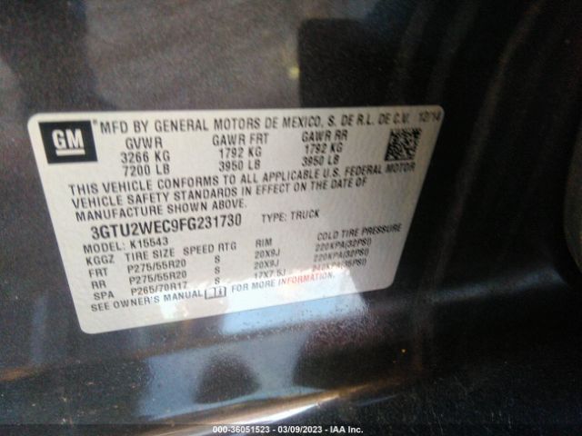 3GTU2WEC9FG231730 GMC Sierra 1500 Denali