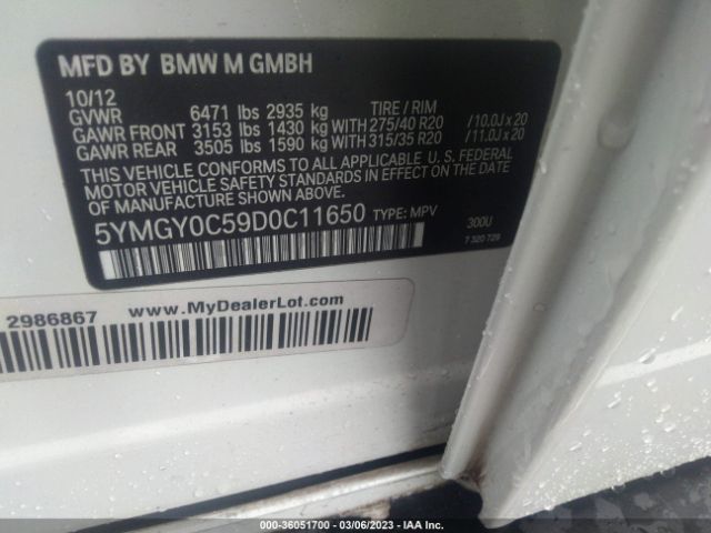 5YMGY0C59D0C11650 BMW X5 M