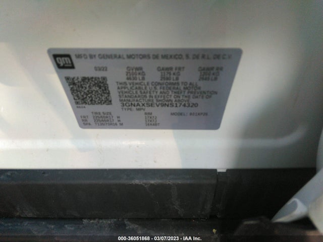 Chevrolet EQUINOX LS 2022 3GNAXSEV9NS174320 Image 9