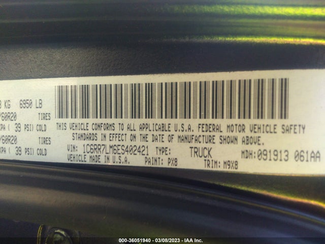 RAM 1500 Big Horn 2014 1C6RR7LM6ES402421 Image 10