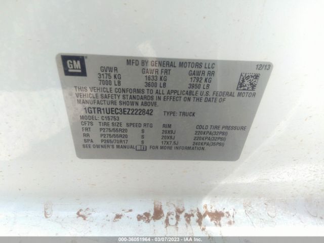 1GTR1UEC3EZ222842 GMC Sierra 1500 Sle
