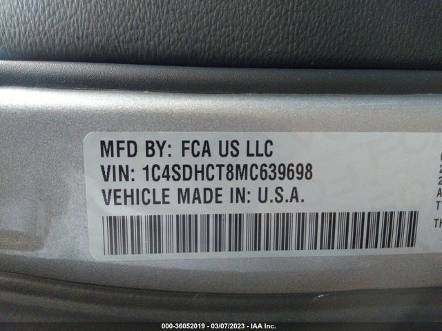 2021 Dodge Durango, VIN: 1C4SDHCT8MC639698